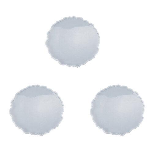 3X DIY Crystal Epoxy Mold Compote Swing Table Round Lace Coaster Table Decoration Silicone Mold