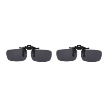 2X Lentede Gafas de  con Clip del Tilon Lente Gris Rectangular Sin Aro Polarizada