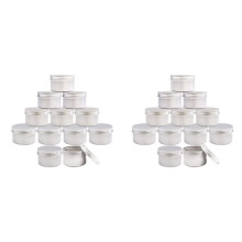 24Pcs 4Oz Metal Candle Tins for DIY Candle Making, Metal Tins with Screw Lids,for Candle Making,Crafts,Storage (Silver)