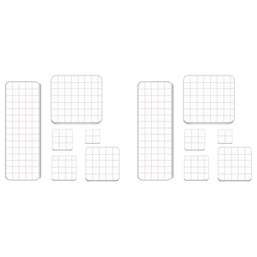 12 Pieces Stamp Blocks Acrylic Clear Stamping Blocks Tools with Grid Lines for Scrapbooking Crafts Making
