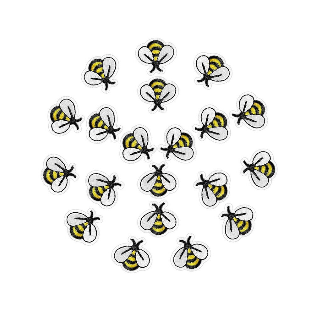 180Pcs Bee Embroidered Patches,Cute Bumble Iron Embroidered Applique Sewing Patches For Clothes Diy Patches 6032651132872