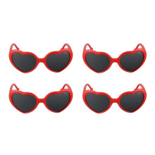 4X Fashion Nette Retro Liebe-Herz-Form Lolita Sonnenbrille Abendkleid-Partei HOT - Rot