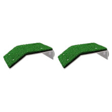 2X Lawn Turtle Basking Platform Turtle Resting Basking Platform, Simulation Grass Turtle Ramp for Turtle Tank, Reptile L