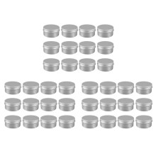 36-Pack 80 Ml Burkar Behållare Te Aluminium Box Rund Metall Läppbalsam Balm Förvaringsbox Burk Behållare med Skruvlock för Läpp
