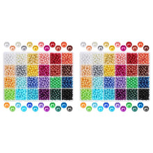 3360Pcs 6mm 24 Colors Round Pearls Beads with Holes for Jewelry Making Loose Spacer Beads for DIY Crafts Jewelry Making