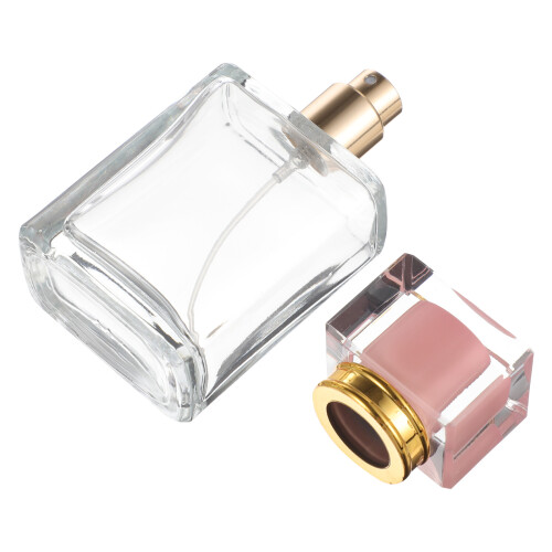 2Pcs Pink Glass Perfume Atomizer Refillable Spray Bottle Travel Mist 1