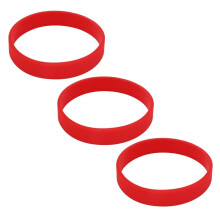 3X Brazalete de Puno Munequera Pulsera de Elasticidad de Moda de Goma de Silicona Rojo