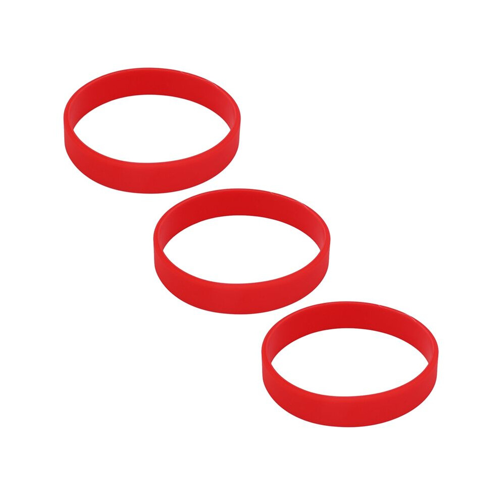3X Fashion Silicone Rubber Elasticity Wristband Wrist Band Cuff Bracelet Bangle Red 6034197999063
