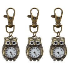 3X Keychain Clock Keyring Owl Shape 37X24mm