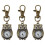 3X Keychain Clock Keyring Owl Shape 37X24mm 1