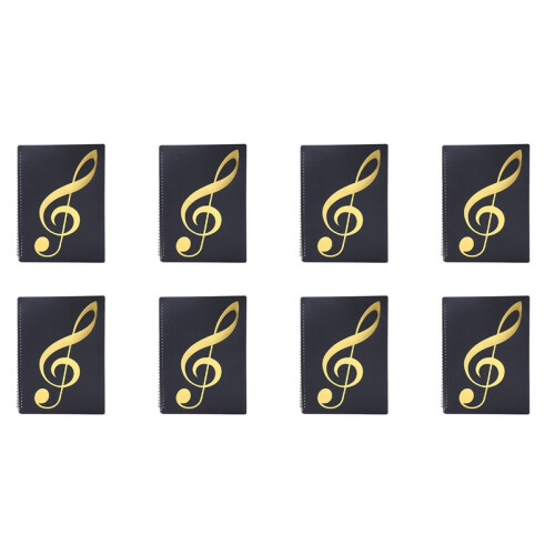 8X Dossier de Partitions, 60 Pages, /Support pour Partitions, Convient au Format Lettre A4, Dossier de Chœur Inscriptible et Détachable (Noir) 1