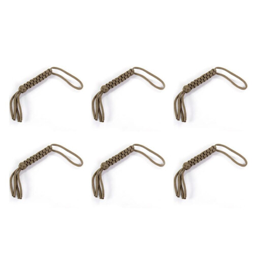 6X Paracord Square Weave Knife Lanyard--Khaki