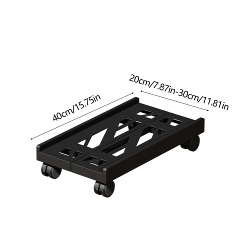 Adjustable Computer Tower Stand with 4 Locking Casters Black 2