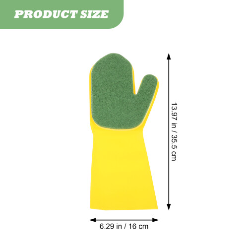 Assorted Color Durable Kitchen Washing Gloves with Sponge 1