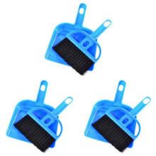 3X Dust Pan and Brush Set for Guinea Pig Toys, Hamster Cleaner Hedgehog Supplies, Small Broom and Dust Dust