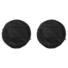 2X Compact Snare Drum Bag Backpack Case with Shoulder Strap Outside Pockets Musical Instrument Accessory Black 40x18cm