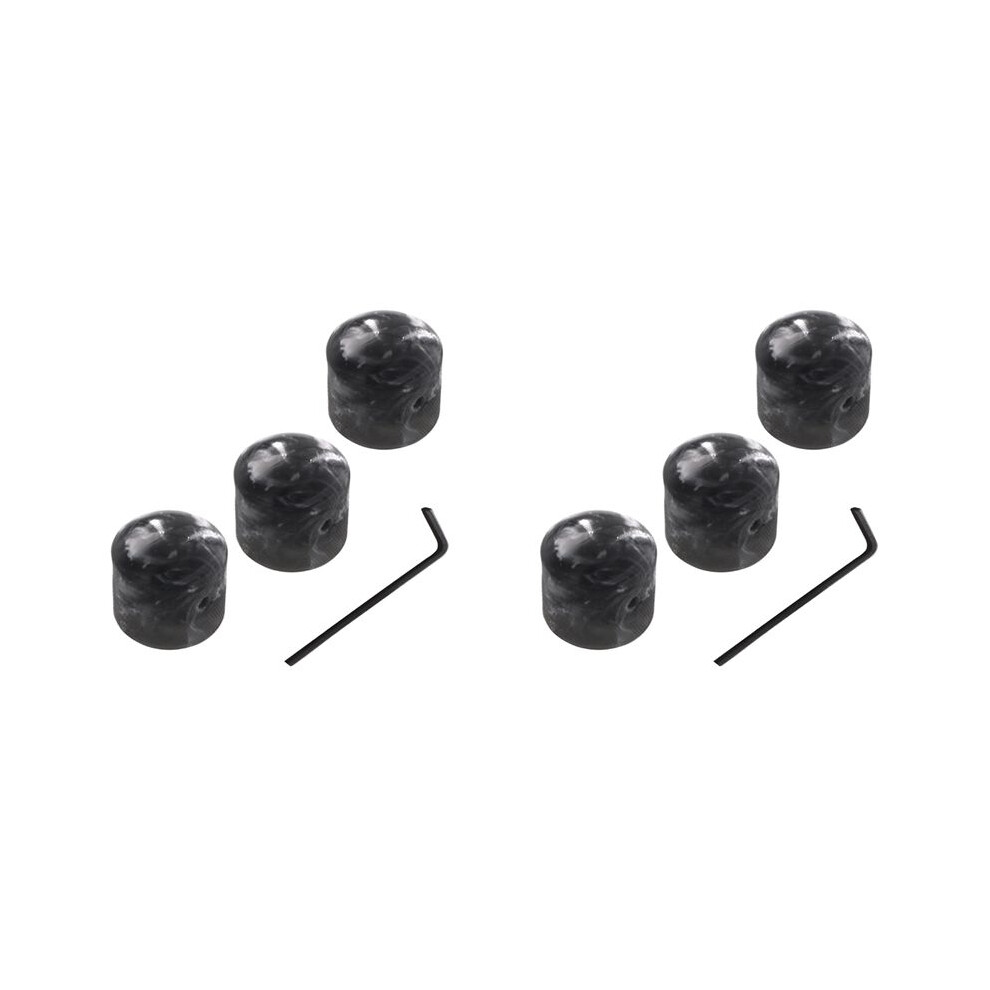 6Pcs Metal Volume Knob Electric Guitar Bass Volume Tone Control Knobs Dome Knobs Potentiometer Hat Cap 4713632031675