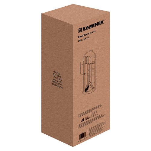 Kaminbesteck-Set, Stahl, 5-in-1 mit Ständer 1