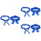 3Sets Beinstreifen Hochzeit Dunkelblau Schleifen Design 6