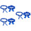 3Sets Beinstreifen Hochzeit Dunkelblau Schleifen Design 7