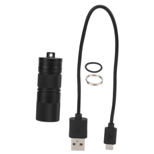 Porte-clés portable, lampe torche LED compacte EDC rechargeable à charge rapide avec câble USB, conception robuste et résistante à l'eau,