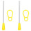 6Pcs Yellow Triangle Iron Mallet Sticks Plastic Iron Stability Handle 3