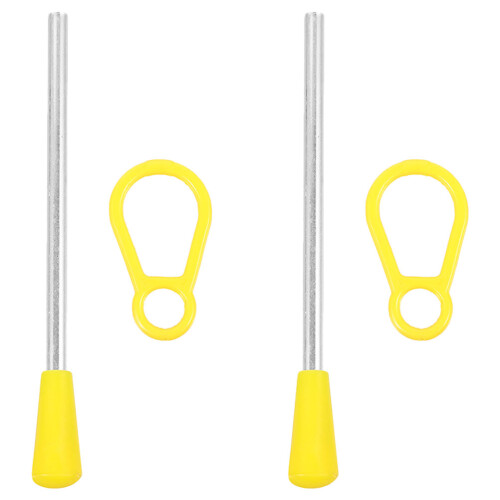 6Pcs Yellow Triangle Iron Mallet Sticks Plastic Iron Stability Handle 2
