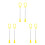 6Pcs Yellow Triangle Iron Mallet Sticks Plastic Iron Stability Handle 7