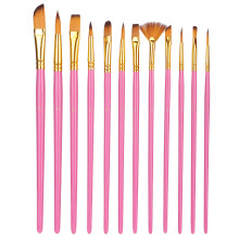 Versatile Brush Set for Craft Art Painting, Multi-purpose Painting Brushes with Easy Maintenance Nylon Hair, Smooth Wood Long Handle Artist Acrylic