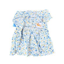 Abito estivo a trapezio con volant per bambine, tessuto leggero e traspirante con stampa floreale vintage, abito versatile per feste e occasioni