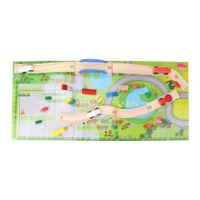 Juego de tren de madera creativo para niños, juego de rompecabezas y pesca con conexión magnética para el tren, juguetes educativos de bricolaje