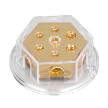 Robust And Compact Power Distribution Block, Car Audio Power Distribution With High Conductive Finish Durable High Temperature Base Clear Protection