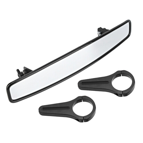 Espelho retrovisor resistente para UTV com formato convexo e 15 polegadas de comprimento, revestimento à prova de explosão e carcaça resistente a
