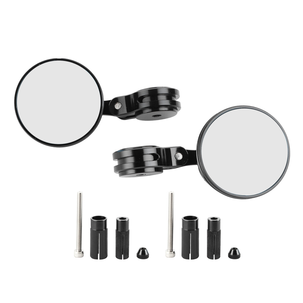 Sturdy Construction Cnc Machined Aluminum Alloy Body Folding Spherical Mirror Universal Round Bar End Convex Mirrors Durable Coating Safe Black 9014198278937