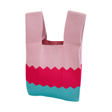 Bolso de mano de crochet ligero y espacioso para mujer, bolso de mano tejido multiusos con una estética hermosa y llamativa, ideal para ir de