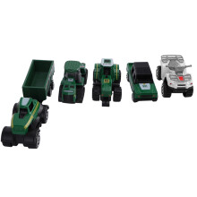 Friction Rev Motor Farm Equipment Toys Push and Go Toy Vehicles with Lights Real Sounds Die Cast Tractor Toys Articulated Parts Durable Design Kids