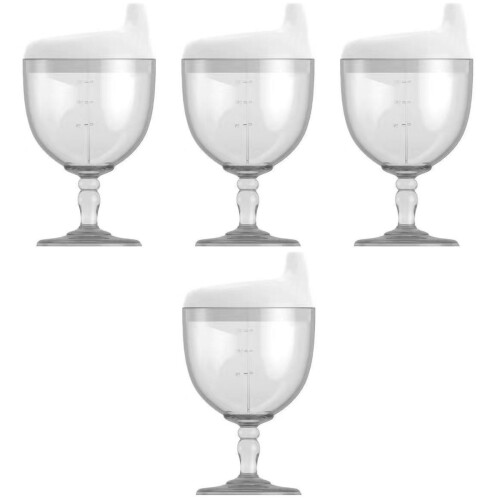 4Pcs White Toddler Water Cups Spill Proof Plastic Drinking Cups 1