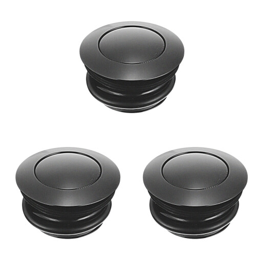 3Pcs Practical Black Metal Motorcycle Tank Cap with O-Ring Seal 1