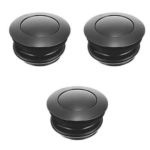 3Pcs Practical Black Metal Motorcycle Tank Cap with O-Ring Seal 2