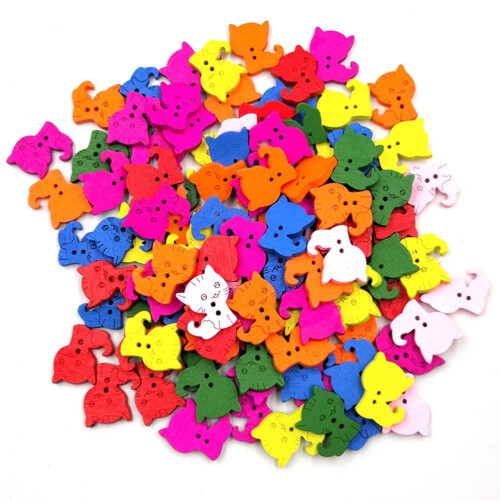 100Pcs Assorted Color Cute Buttons for Crafters and Sewing Projects with Knitting 1
