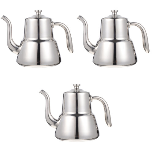 3Pièces Théière Grande Filtrante Résistante Argent 2