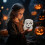 Στολίδι κολοκύθας με λάμψη 6,7 ιντσών για το Halloween – Διακόσμηση γραφείου χωρίς 4
