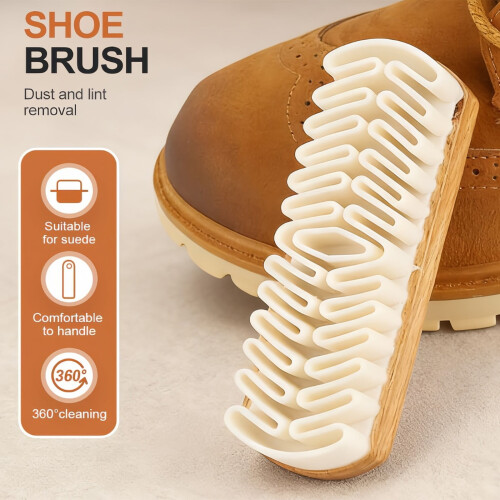 Rubber Shoe Brush for Suede with Wooden Handle 2
