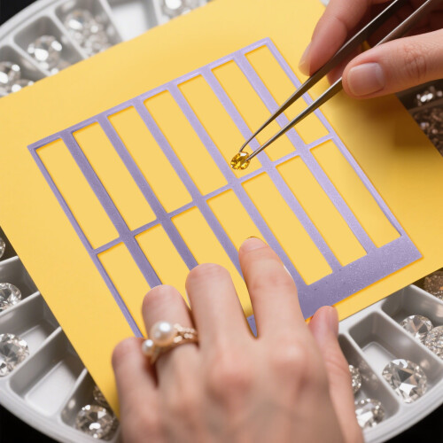3D Printed Art Ruler with Square & Rectangle Grids for Precise Dot Drilling, Measuring & Craft Projects 1