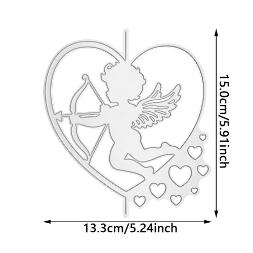 Μεταλλικά τεμάχια με βέλος Cupid, ανάγλυφα στένσιλ, πρότυπο για χειροτεχνίες, 1