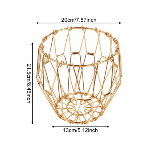 Folding Fruit Basket – Metal Transformable Storage Bowl, Large Capacity, Multi-Functional & Decorative Tablepiece 1