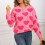 Damen-Pullover mit Herzmotiv, lässig, Oversize, Rundhalsausschnitt 6