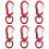 6Pcs Red Outdoor Quick-Hanging Buckle Sturdy Multifunctional Key Chain 2