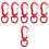 6Pcs Red Outdoor Quick-Hanging Buckle Sturdy Multifunctional Key Chain 4