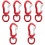 6Pcs Red Outdoor Quick-Hanging Buckle Sturdy Multifunctional Key Chain 6